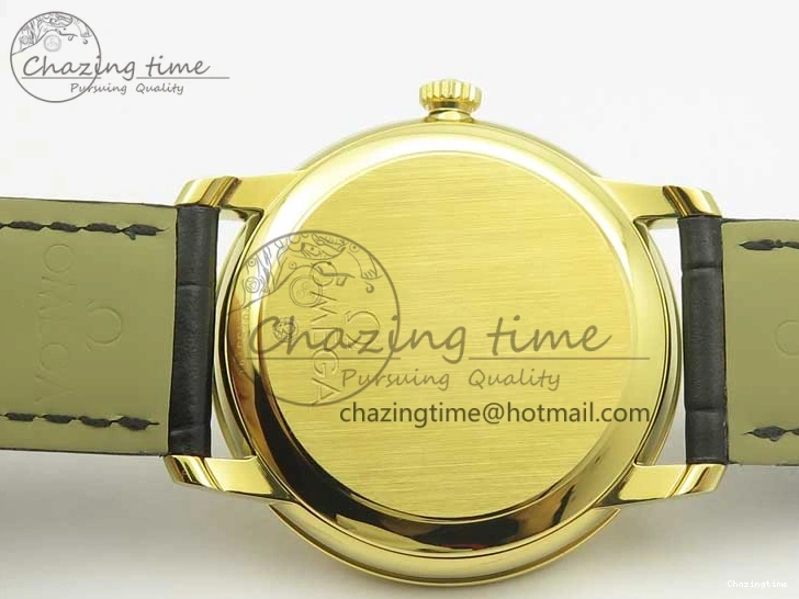 0429 UrbanChic De Ville YG MKF 1:1 Best Edition Silver Dial YG Markers on Black Leather Strap MIYOTA 9015 V 8048